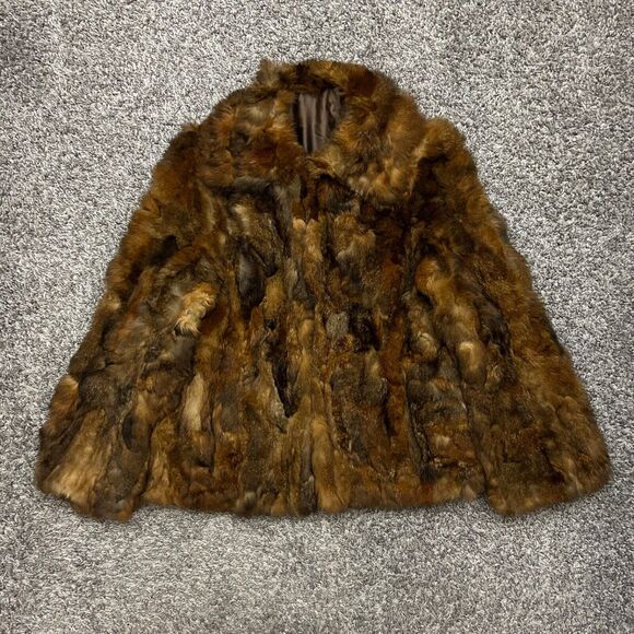 Vintage 60s Faux Fur Coat Patchwork Sears Fashions Brown Boho Hippie Jacket - Picture 10 of 10
